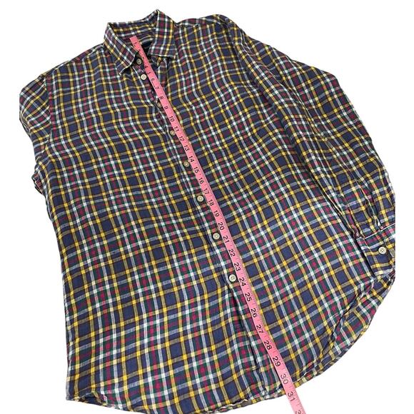 Scott Barber 100% Linen Plaid Button Down Shirt Classic Preppy Men's Sz Medium - Picture 8 of 10